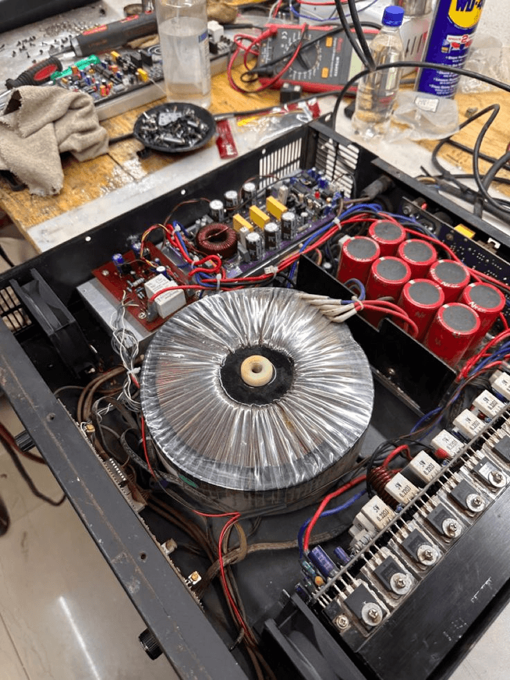 Amplifier repair in workshop